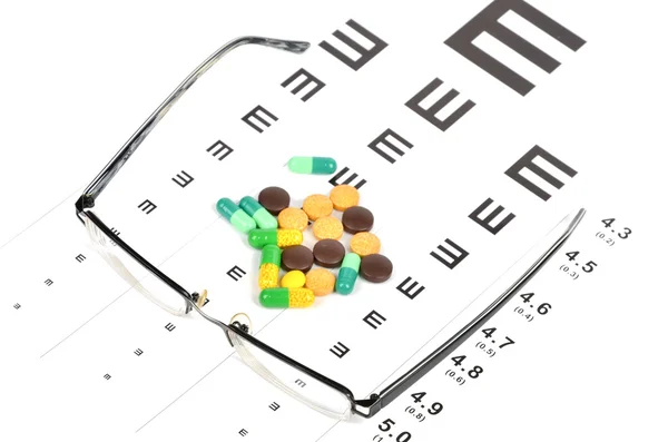 Medycyna i wykres oko — Zdjęcie stockowe