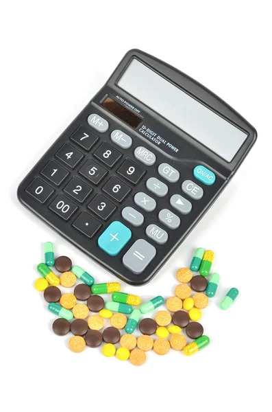 Medicina e calcolatrice — Foto Stock