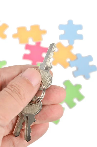 stock image Puzzle and key