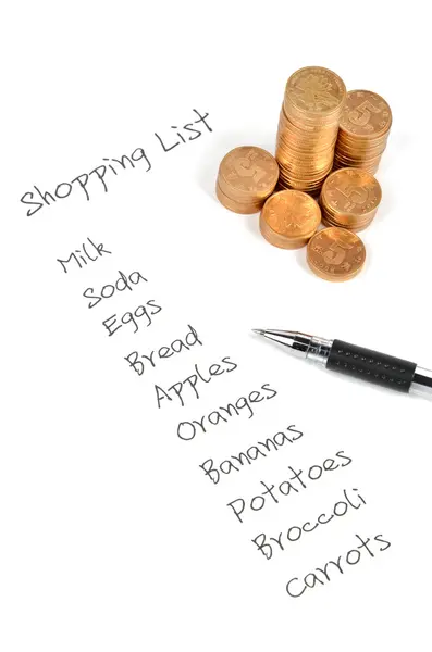 Shopping list Rechtenvrije Stockfoto's