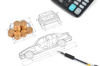 Car blueprint clipart