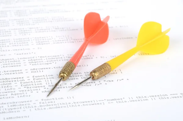 Dart and html page — Stock Photo, Image