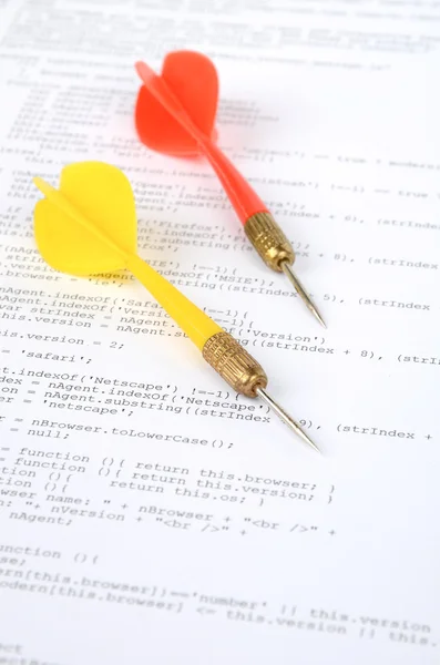 Dart and html page — Stock Photo, Image