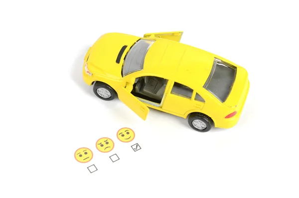 장난감 자동차와 이모티콘 — 스톡 사진