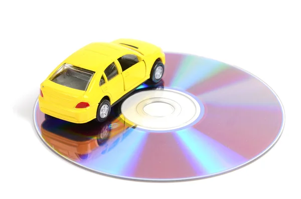 DVD and toy car — Stock Photo, Image