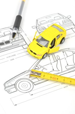 Car blueprint clipart