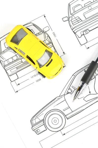 Araba blueprint — Stok fotoğraf