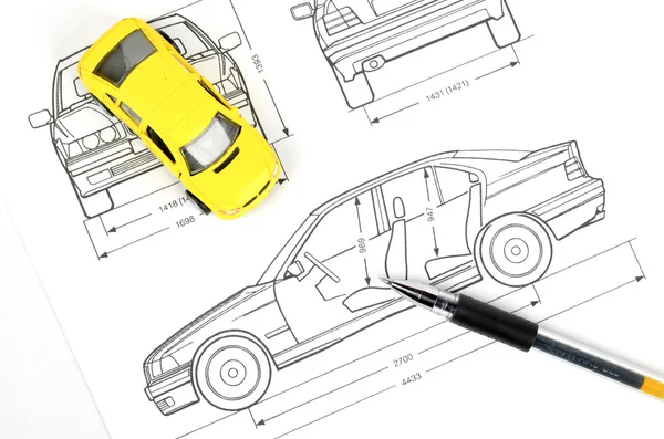 Автомобіль blueprint — стокове фото