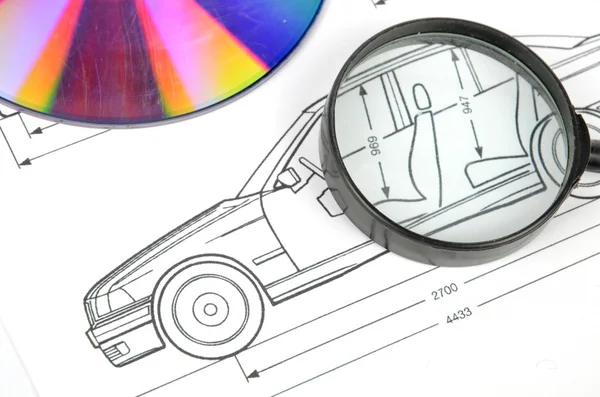 Car blueprint — Stock Photo, Image