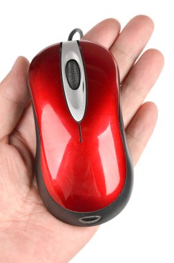 Red computer mouse clipart