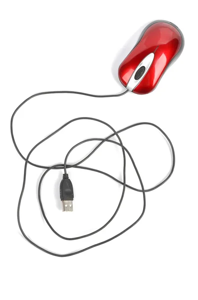 Mysz komputerową czerwony — Zdjęcie stockowe