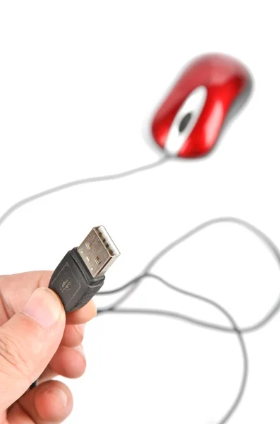 Red computer mouse — Stock Photo, Image