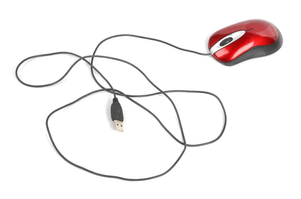 Rato de computador vermelho — Fotografia de Stock