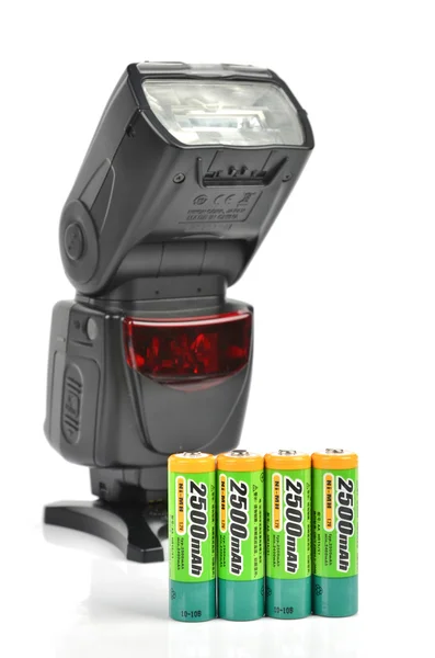 Lámpara de flash y batería —  Fotos de Stock