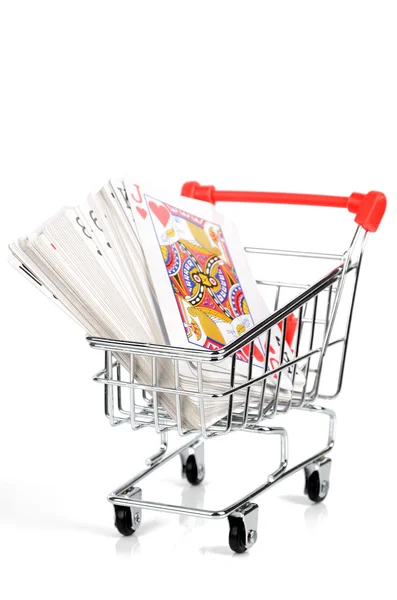 Poker and shopping cart — Stock Photo, Image