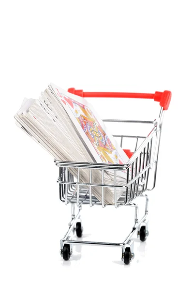Poker and shopping cart — Stock Photo, Image