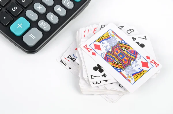 Покер и калькулятор — стоковое фото