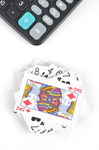 Poker und Taschenrechner — Stockfoto