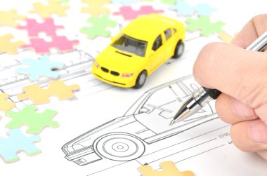 Car blueprint clipart