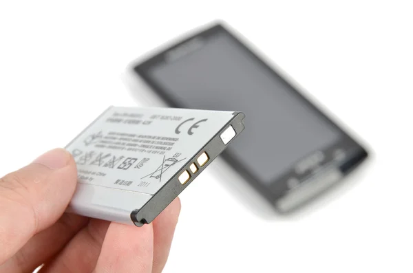Smart telefon och batteri — Stockfoto