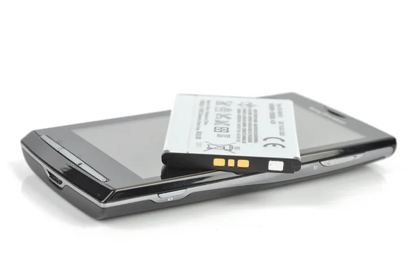 Smart phone and battery — Stock Photo, Image