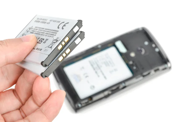 Smart telefon och batteri — Stockfoto