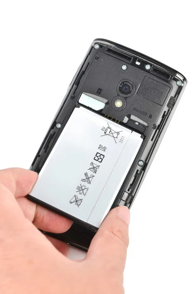 Smart phone and battery — Stock Photo, Image