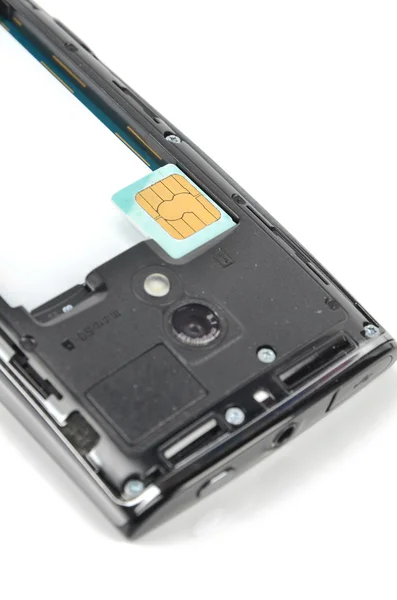 Téléphone intelligent et carte SIM — Photo