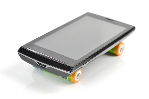 Batteri och smart telefon — Stockfoto