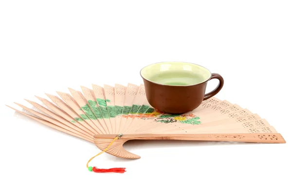 Chinesischer Tee und Fächer — Stockfoto