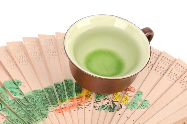 Chinese tea and fan — Stock Photo, Image