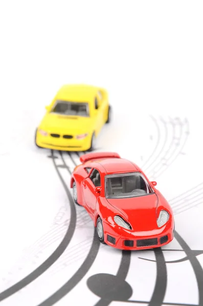 Toy car and music — Stock Photo, Image
