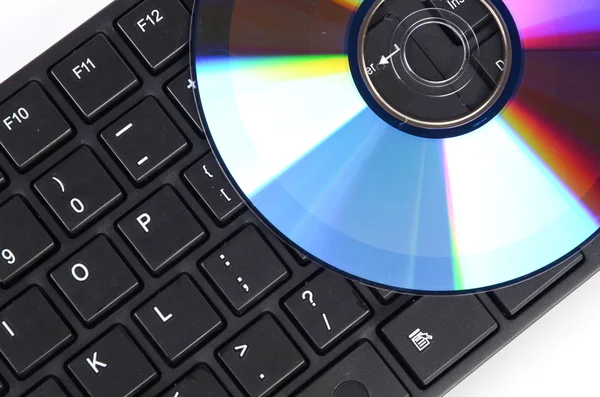 DVD et clavier d'ordinateur — Photo