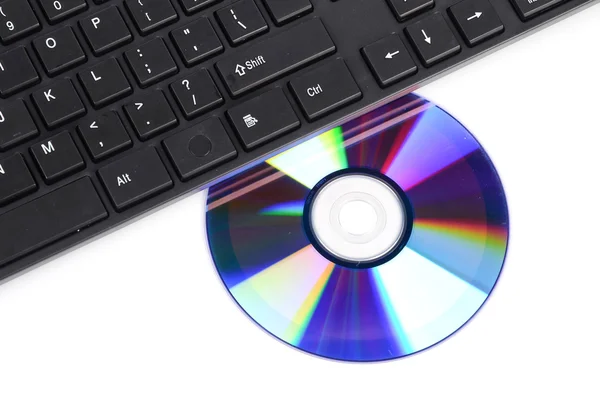 DVD és a számítógép billentyűzet — Stock Fotó