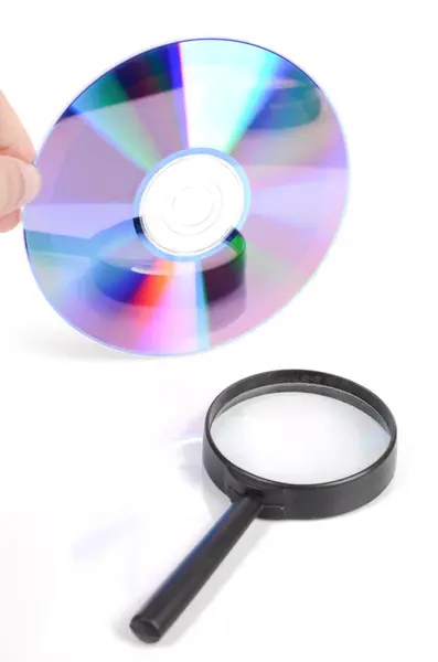 DVD і екранної лупи — стокове фото
