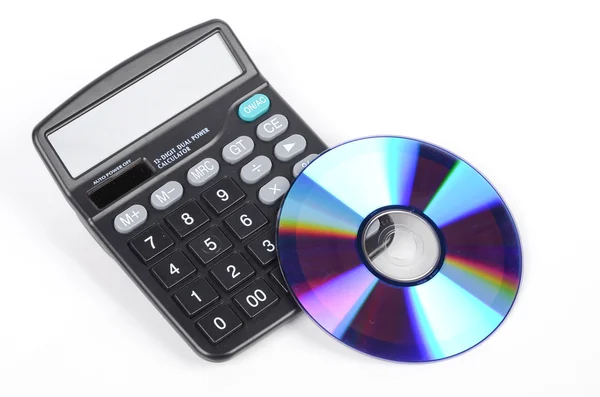 Калькулятор и DVD — стоковое фото
