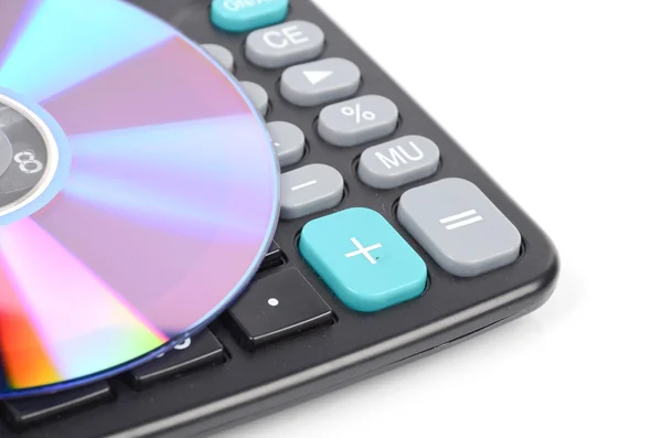 Kalkulator i dvd — Zdjęcie stockowe