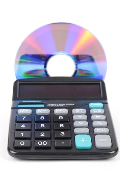 Calculadora y DVD — Foto de Stock