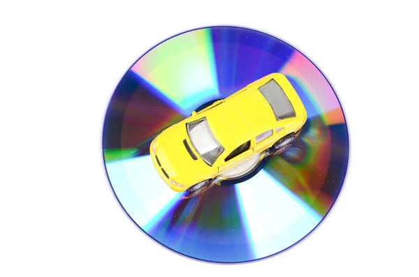 stock image Toy car and DVD