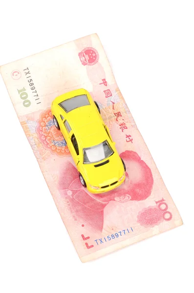 Toy car and money