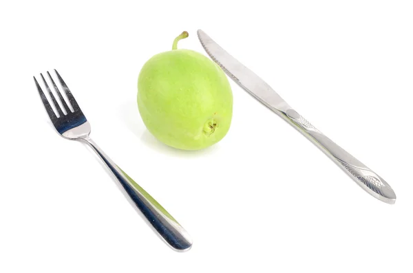 Pear dan tableware — Stok Foto