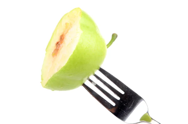 Päron och gaffel — Stockfoto