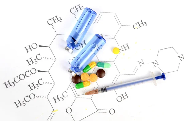 Medicina e fórmula molecular — Fotografia de Stock