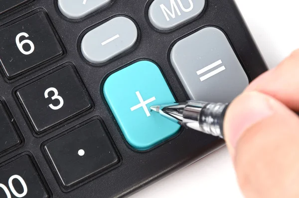 Calculadora y bolígrafo — Foto de Stock