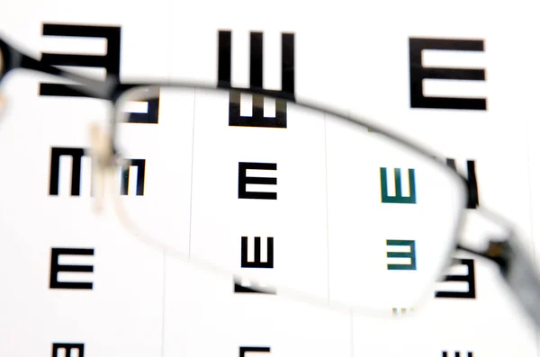 Lunettes et eye chart — Photo