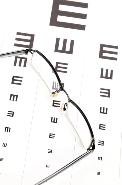Brýle a oko chart — Stock fotografie