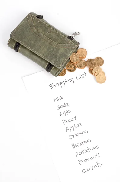 Lista della spesa — Foto Stock