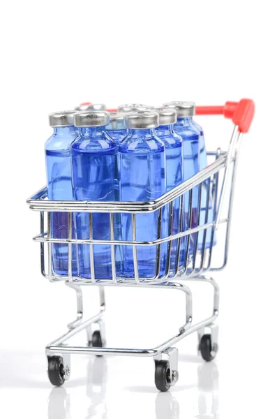 stock image Shopping cart and vials