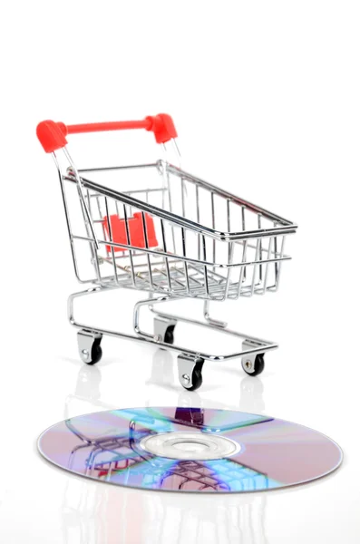 stock image Shopping cart and DVD