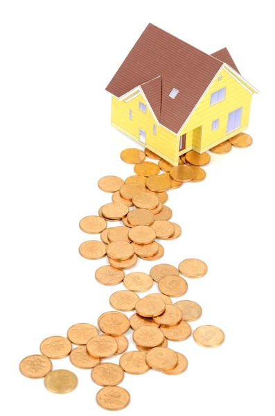 stock image Model house and coins